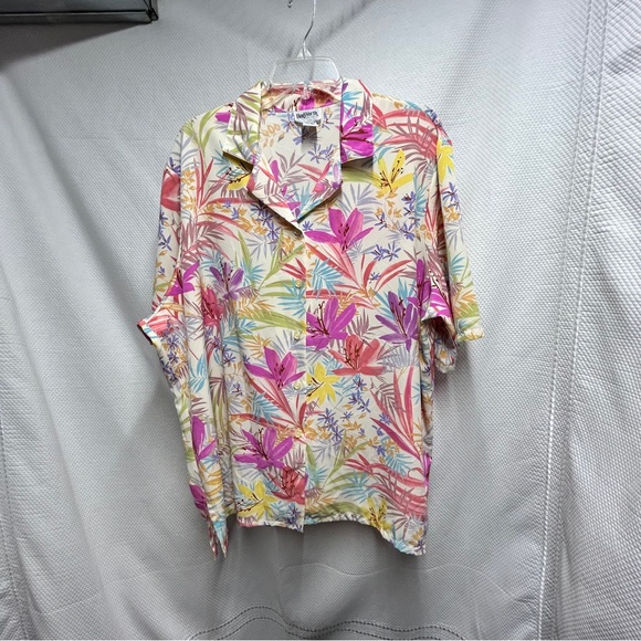 BonWorth Pink and‎ Yellow Floral Button Down Shirt - Picture 1 of 4